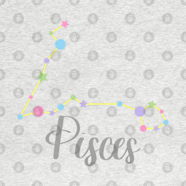 Pisces Zodiac Constellation in Pastels by Kelly Gigi